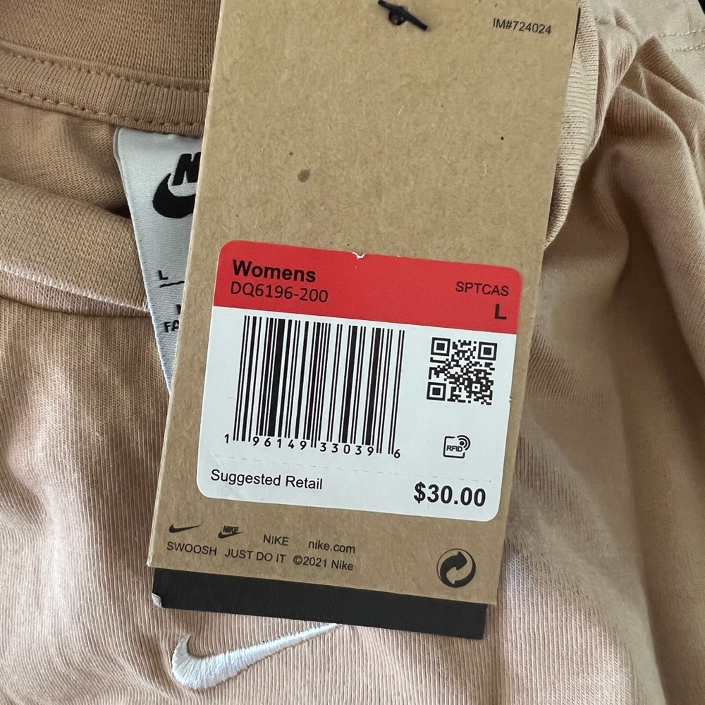Nike Sportswear Boxy Mock Neck Crop Top - Hemp & White - Picture 12 of 12
